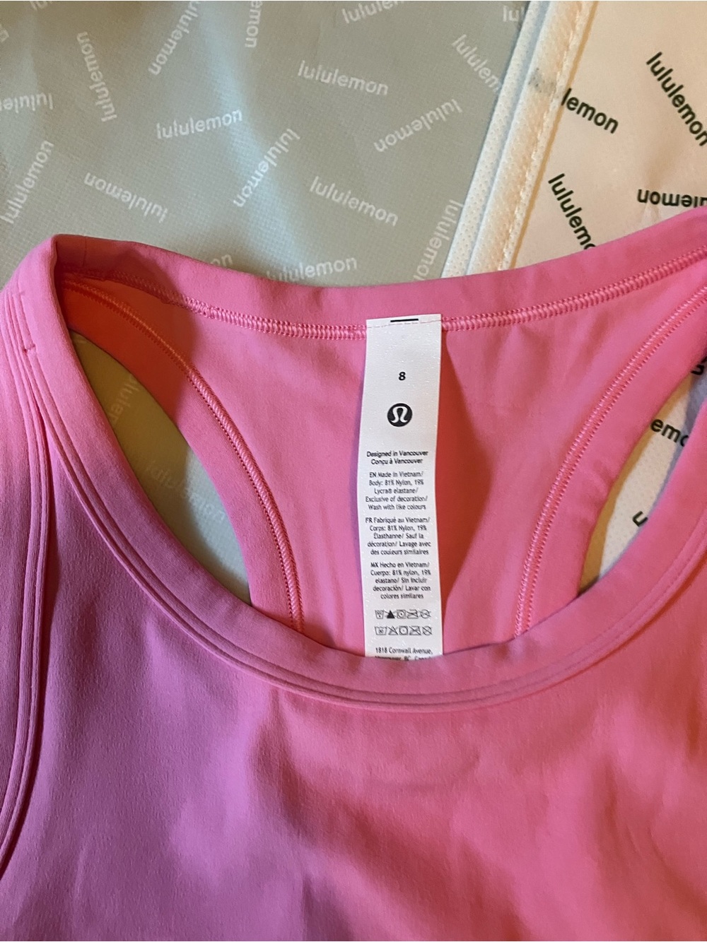 NWT Lululemon Align Waist-Length Tank, Sz 8, Candy Cloud - Picture 4 of 4